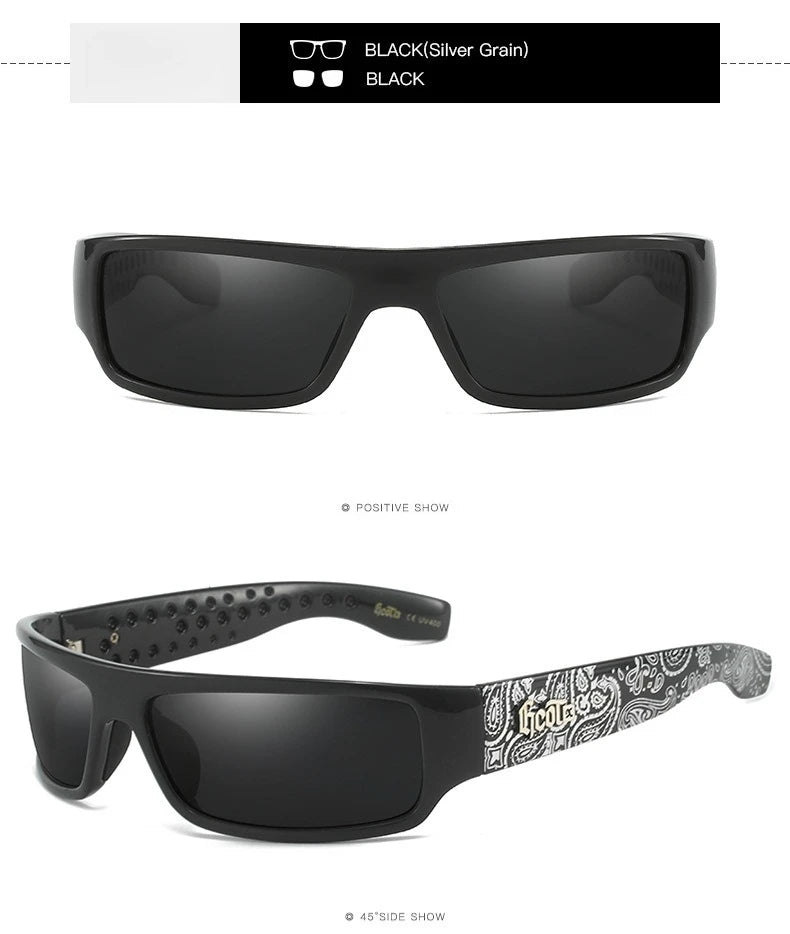 Polarized Chicano Sunglasses, Square Frame Design, UV400 Lens, Hip Hop Streetwear, Retro West Coast Accessory
