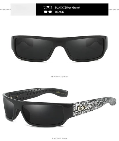 Polarized Chicano Sunglasses, Square Frame Design, UV400 Lens, Hip Hop Streetwear, Retro West Coast Accessory