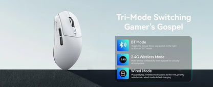 Mouse gaming wireless leggero Attack Shark R6, mouse per computer con sensore PAW 3950Max e Nordic 52480, polling 8KHz