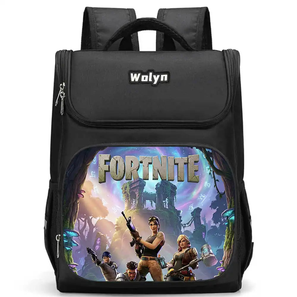 School Backpack With Multi Compartment, Large Cartoon Fortnite School Bags For Boys & Girls, Durable Child Backpack For Ages 5-10