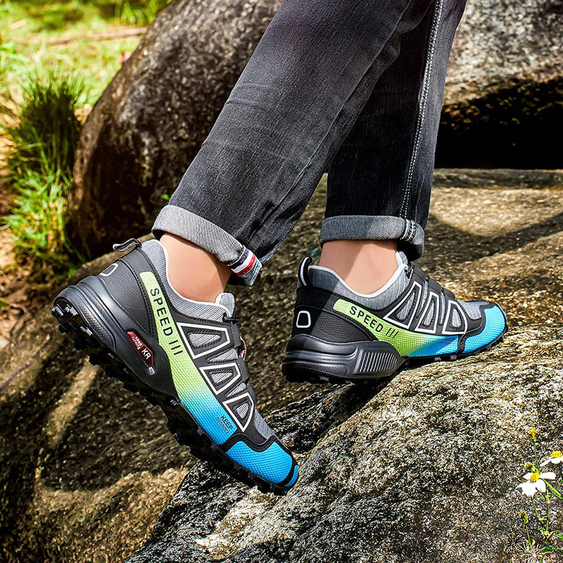 Men's Hiking Shoes Waterproof Outdoor Lace-Up Sports Shoes Women's Bicycle Casual Shoes Non-Slip Field Tactical Training Shoes