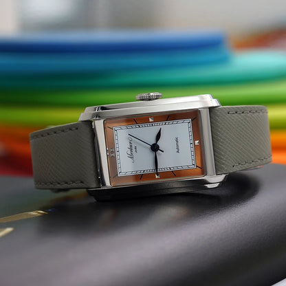 New MERKUR NH05 Rectangle Retro Casual Watch for Men Business Series Automatic Chorded Watch Sapphire White Watch