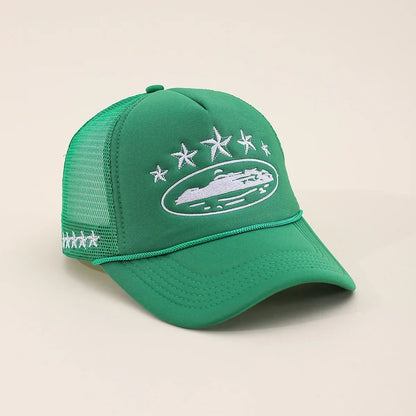 Unisex Men Women Cap Pentagram Embroidery Baseball Net Caps Spring Summer Outdoor Adjustable Casual Hats Sunscreen Hat