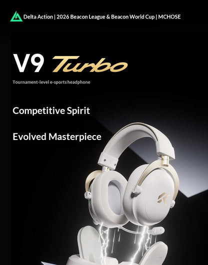 MCHOSE V9 Turbo Gaming Headset BT 2.4G Low Latency Wireless Esport With 60mm Dynamic Driver 2000mAh Magnetic Charging For Gamers