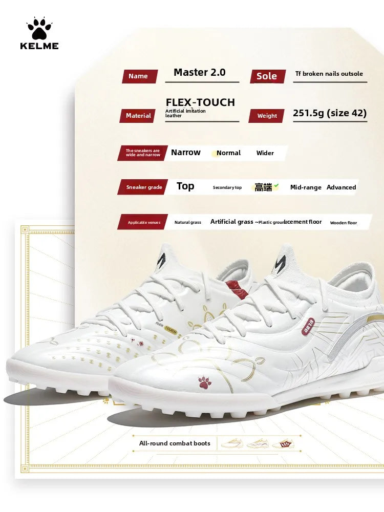 Chuteiras de Futebol Kelme para Adulto TF com Pitons Fragmentados, Calçado Profissional para Jogo e Treino, Sapatilhas de Futebol Indoor Antiderrapantes para Jovem