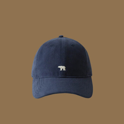 Polar Bear Embroidered Baseball Hats for Men and Women, Wide brims to Show Face, Small Retro Hats, Soft Top Duck Tongue Hats