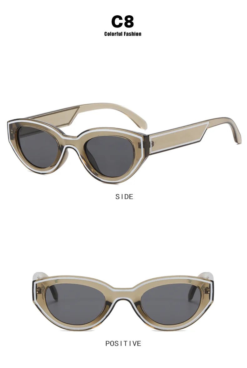 Fashion Unique Irregular Hip Hop Sunglasses Y2k Women Men Retro Glasses Ladies Beach Sunnies Outdoor Sport  with Metal Hinge