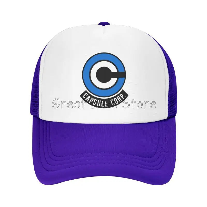 Capsule Corp Cappellini da baseball in rete Unisex Cappellino da camionista in stile hip-hop Cappellino da papà in stile anime DBZ Cappellino da corsa regolabile Cappellini da camionista estivi Cappellini snapback