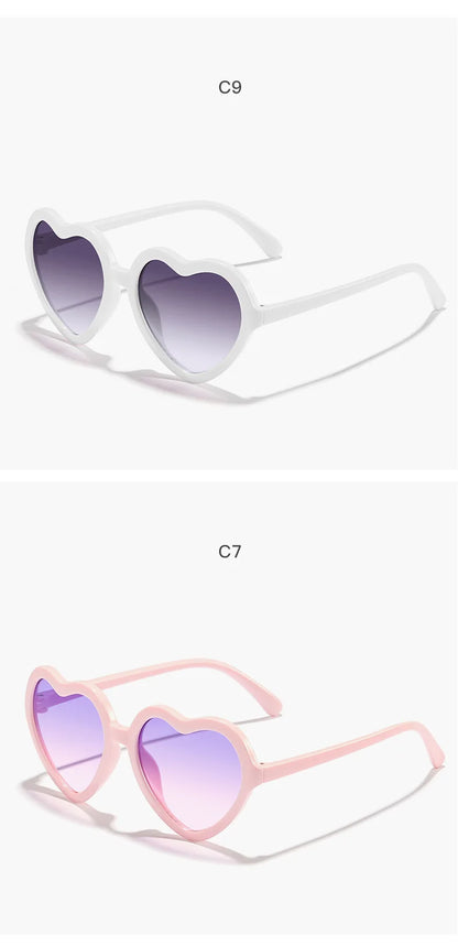Stylish Kids rose pink Heart Sunglasses UV400 Protection Adjustable Frame for Boys Girls Baby Toddler 0-12 Years eyewear