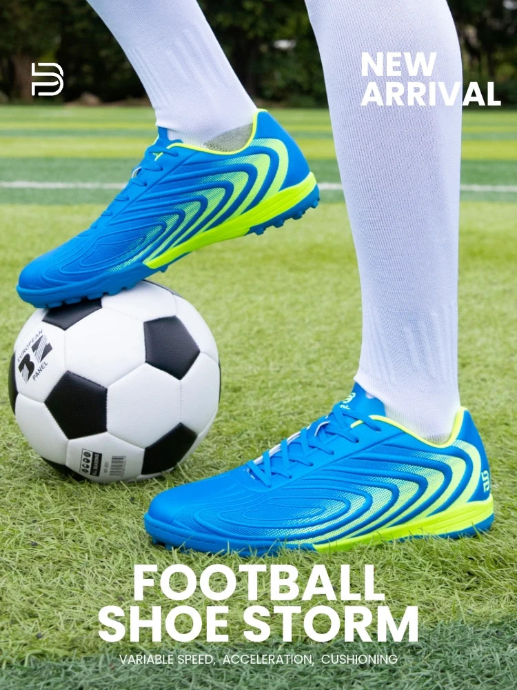 Baasploa Men's Professional Soccer Shoes Outdoor Anti-Slip Training Sport Shoes Male Light Leather Football Boots Chuteira Campo