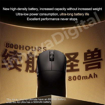 Mouse da gaming wireless ATK Dragonfly A9 Ultimate A9 Air PAW3950 ultraleggero ergonomico e-sport per gamer FPS CSGO A9 Ultra