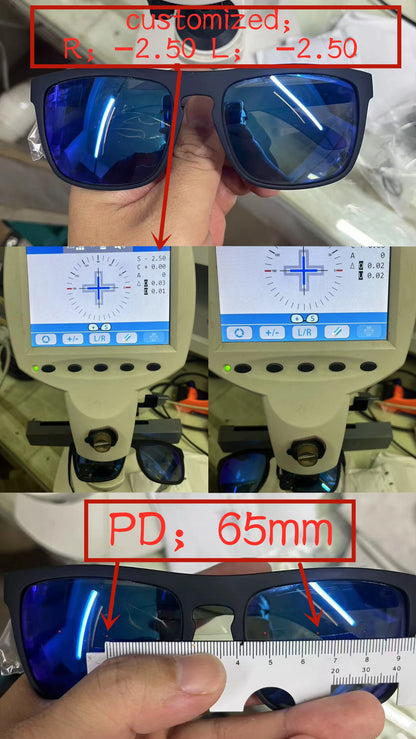 Outdoor Sport Square Myopia Lens Prescription Sunglasses Men Polarized Driving Anti-Glare Myopes Lunettes 0 -0.5 -0.75 To -6.0