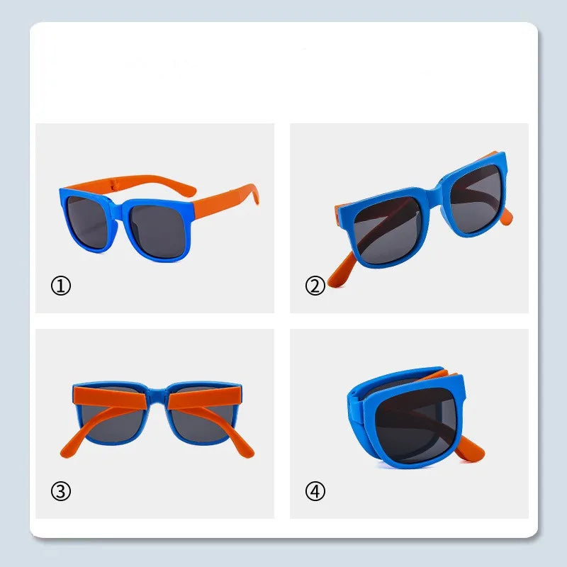 Fashion Kids Folding Sunglassess New Ultralight Candy Color Children Sun Glasses Portable Square Frame Eyewear for Girls Boy
