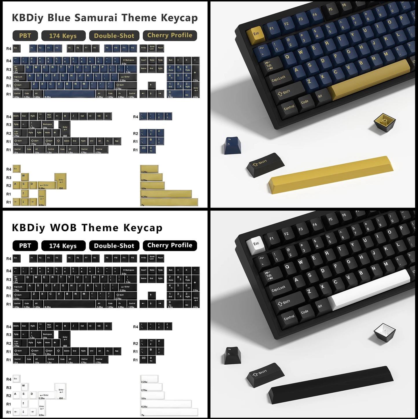 Keycaps KBDiy GMK Illusion perfil Cherry de PBT de doble inyección ISO para kit de teclado mecánico gamer, estilo retro gaming