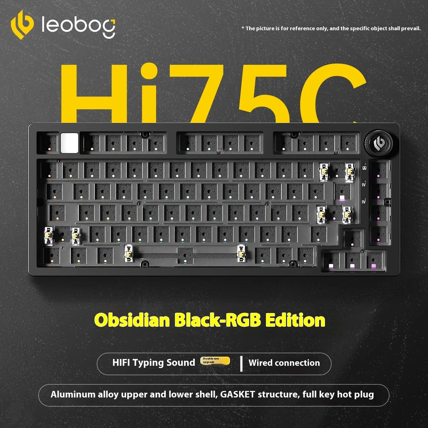 LEOBOG Hi75C Mechanical Wireless Keyboard Aluminium 3-Mode With Knob Hot Swap RGB Gasket Hi75C Gaming Keyboard Customization PC