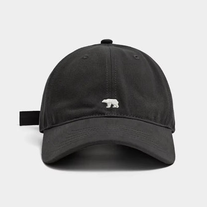 Polar Bear Embroidered Baseball Hats for Men and Women, Wide brims to Show Face, Small Retro Hats, Soft Top Duck Tongue Hats