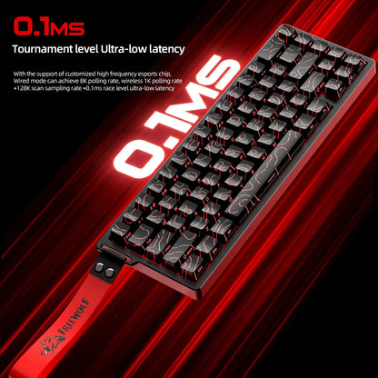 FREEWOLF F68 F68PRO Magnetic Gaming Keyboard Mechanical Wired for Pro Gaming 0.01mm Rapid Trigg 8000Hz SOCD/RS 0.1ms 128K Rate