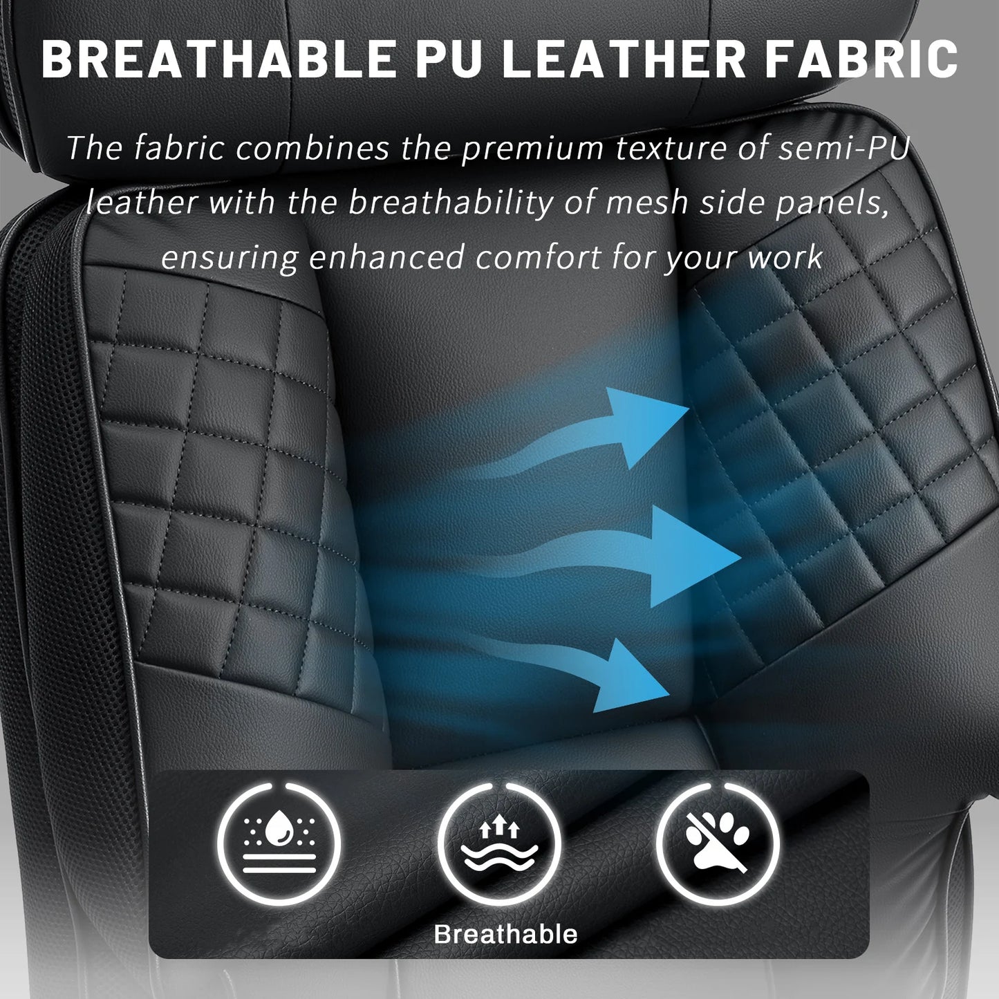 Executive Office Chair with Foot Rest and Waist Lumbar Support, Ergonomic Gaming Chair with Adjustable Height Headrest for Home
