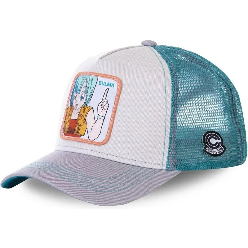 Dragon Ball Buu Goku Cap Summer Travel Peaked Cap Men's Embroidery Hip-Hop Cap Style Sun Visor Adjustable Trucker Mesh Cap