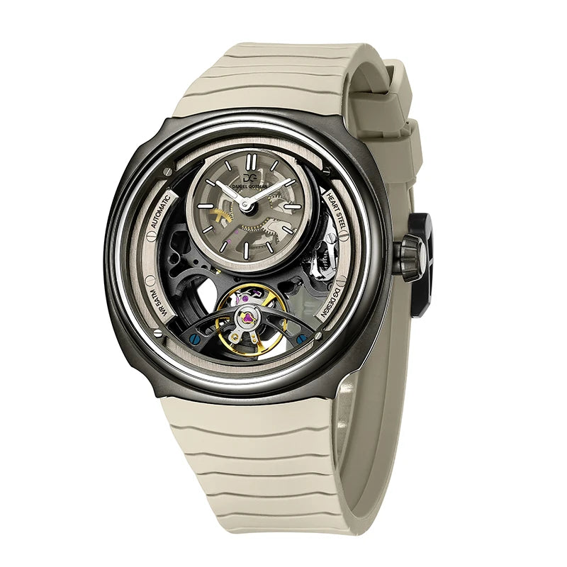 DANIEL GORMAN High Quality Men's Automatic Watch with Stylish Sports Silicone Strap 5 ATM Waterproof Mechanical Watches DG8127