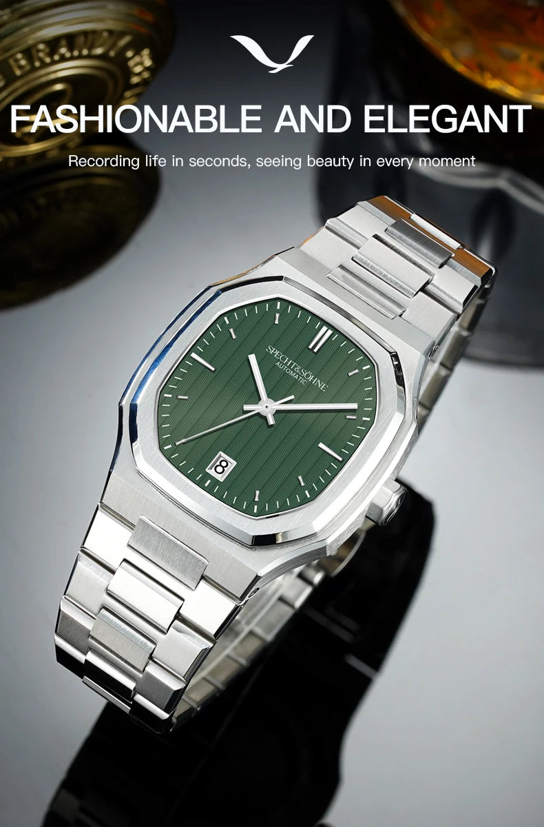 New Arrivals Specht&Sohne Watch 37MM Automatic Watches For Men Japan 8215 Movt Sapphire Crystal Stainless Steel 50M Waterproof