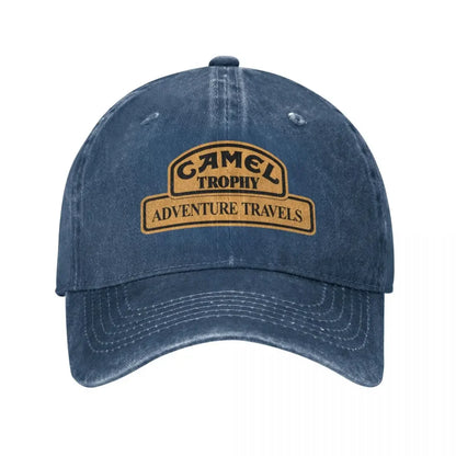 Retro Camel Trophy Racing baseballkasket til mænd og kvinder i distressed denim, snapback-kasket til udendørs brug om sommeren, ustruktureret blød kasket