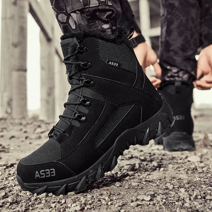 Chaussures de neige antidérapantes pour hommes, bottines montantes à plateforme, confortables et chaudes, bottes d'hiver pour hommes, bottes de couture dans le désert