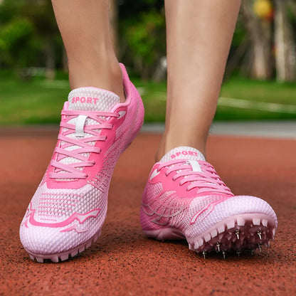 Outdoor Men Woman Track & Field Running Shoes Professional Competition Nail Sneakers Anti-Slip Student Training Shoes