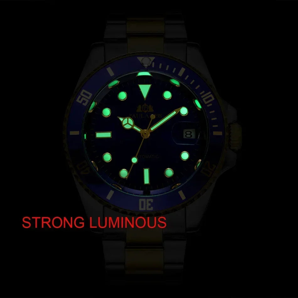Automatic Mens Watch Mechanical Movement Stainless Steel Gold Silver Green Red Dial Date Strong Luminous Luxury Watches