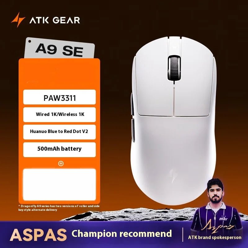 ATK A9 Ultra kabellose Gaming-Maus, Tri-Mode, 8K, 53g, leicht, A9/A9 SE/A9 Plus/A9 Pro Gaming-Maus, E-Sports-PC, personalisiertes Geschenk