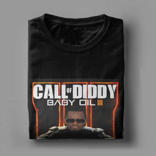Camiseta para hombre Call of Diddy Party Brainrot Sigma humorística, 100% algodón, manga corta, camiseta de cuello redondo, ropa clásica