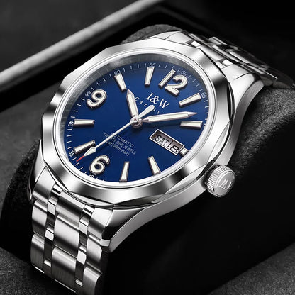 Reloj mecánico de lujo para hombre Reloj CARNIVAL de tungsteno, movimiento automático MIYOTA 8205, resistente al agua.