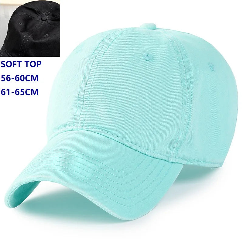 Baseballkappe „Big Head“ in Übergröße, 100 % Baumwolle, für Männer und Frauen geeignet, verstellbar, Dad-Cap, Oversize, 58–60 cm, 61–65 cm