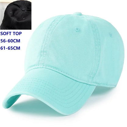 Baseballkappe „Big Head“ in Übergröße, 100 % Baumwolle, für Männer und Frauen geeignet, verstellbar, Dad-Cap, Oversize, 58–60 cm, 61–65 cm
