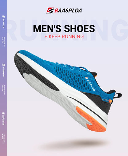 Baasploa Herren-Laufschuhe, neue atmungsaktive Mesh-Sport-Sneaker, Übergrößen 41-48, klassische Freizeitschuhe für Herren, rutschfest, Outdoor-Komfort