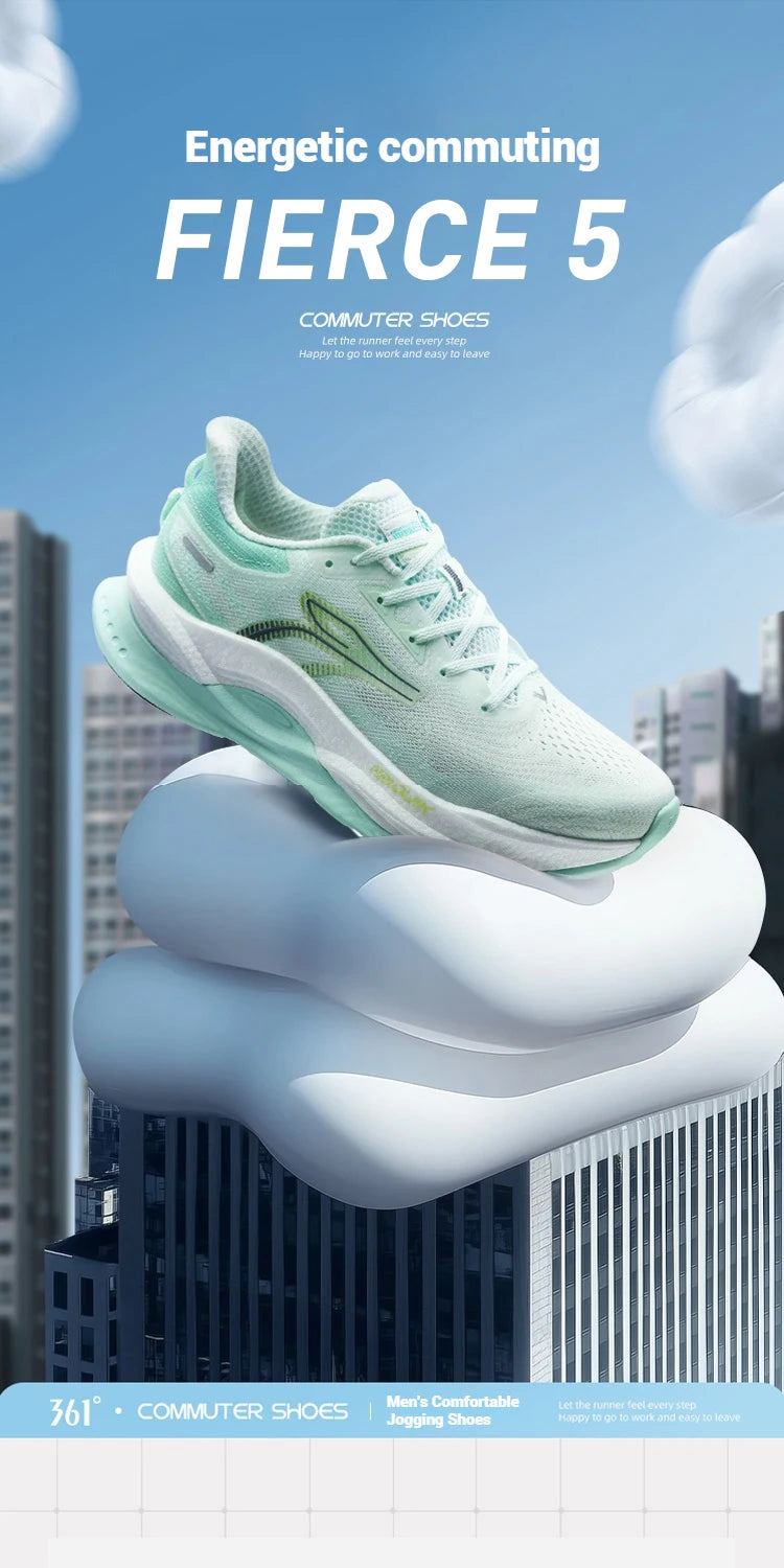 Scarpa da running da uomo 361 Degrees Fierce 5, nuova, traspirante, ammortizzante, confortevole, antiscivolo, resistente all’usura, sneaker da uomo 672522218