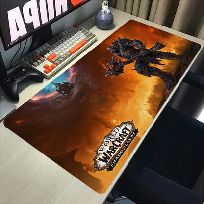 Голяма гумена подложка за мишка Natural Horde Alliance, подложка за компютърно бюро и клавиатура, HD World Of Warcraft гейминг пад за мишка, скоростна повърхност, подсилен ръб