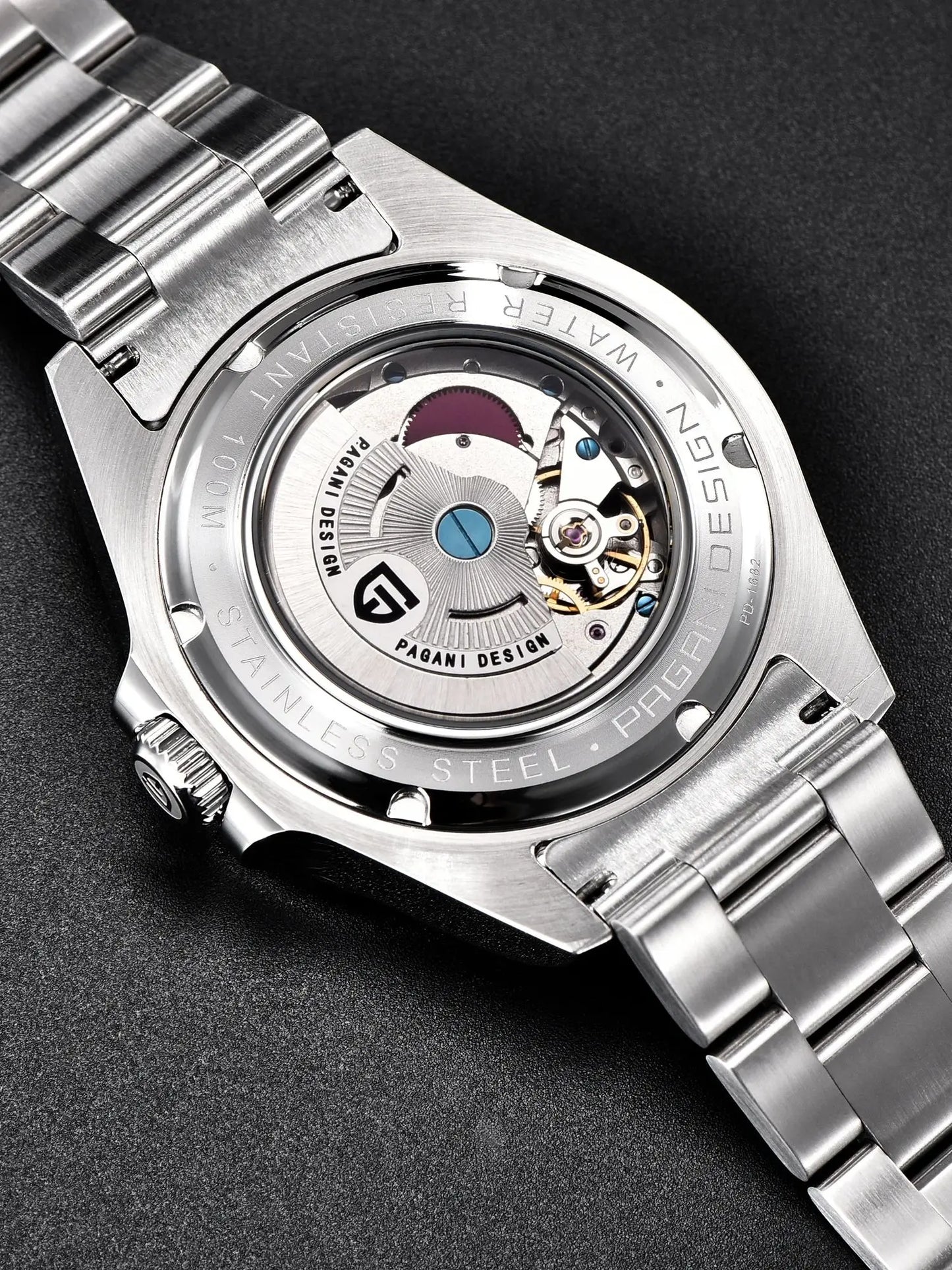 Pagani Design PD1682 Men’s GMT Watch 42mm Automatic Mechanical DG5833 Sapphire Crystal Stainless Steel Waterproof Black Vintage