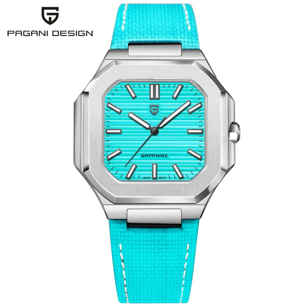 Reloj cuadrado de cuarzo para hombre PAGANI DESIGN New V2, marca de lujo premium, deportivo, resistente al agua, de zafiro y acero inoxidable