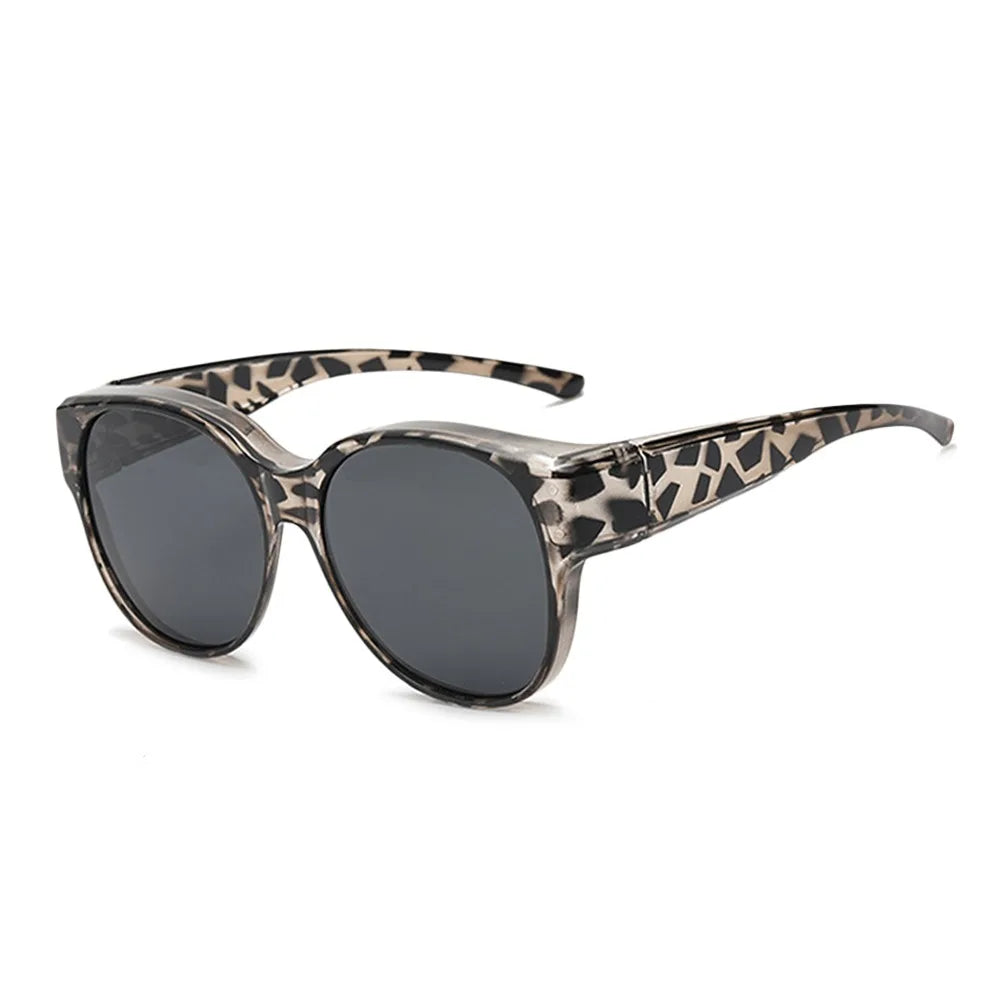 Summer UV Protection Driving Sunglasses Y2K Round Frame Wear Over Glasses Retro Fit Over Sunglasses for Women Men