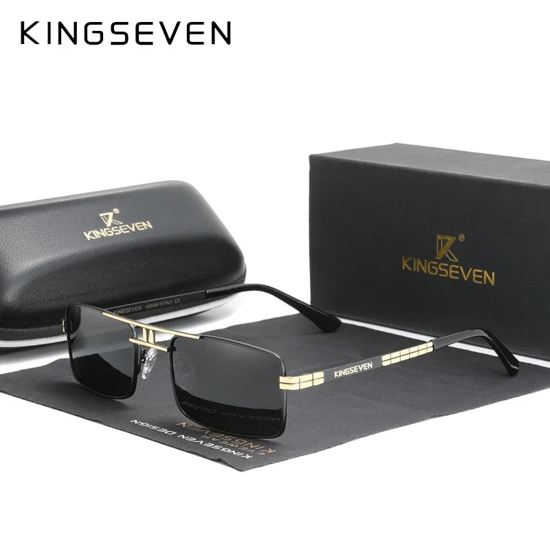 KINGSEVEN Brand Rectangle Frame Sunglasses For Men Polarized Design Glasses Fashion High Quality Driving Eyewear UV400