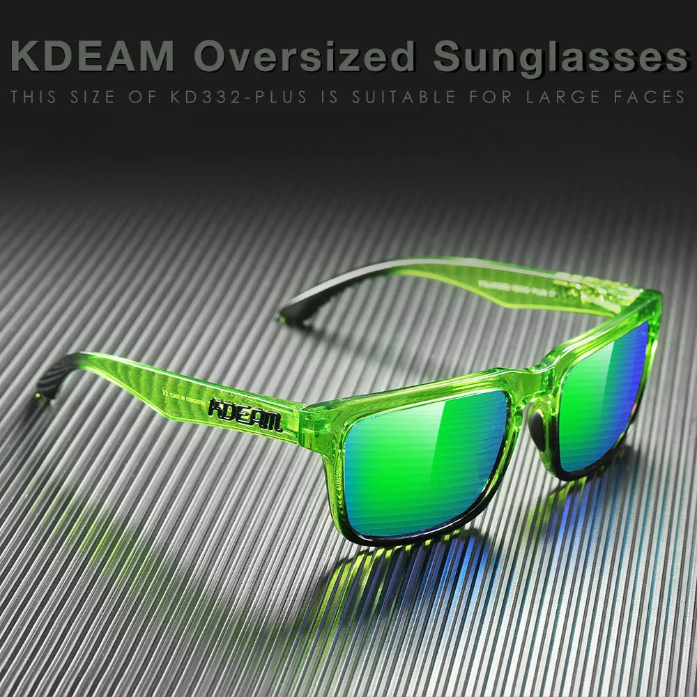 New Colors KDEAM-PLUS Large Size Square Unisex Sunglasses Polarized Photochromic Oversized Sun Glasses Fashion Anti Glare Mirror