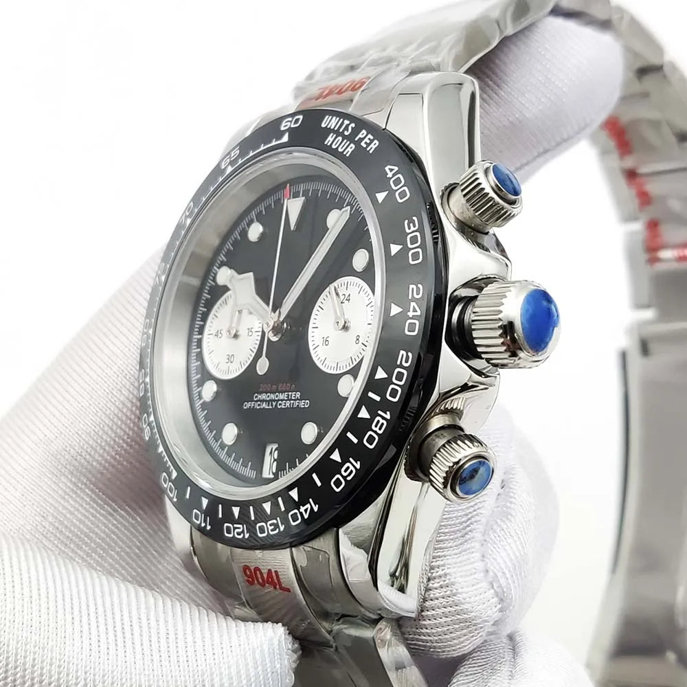 Men's VK64 Sapphire Quartz Stainless Steel Chronograph Casual Sport Waterproof Men's Automatic Watch
