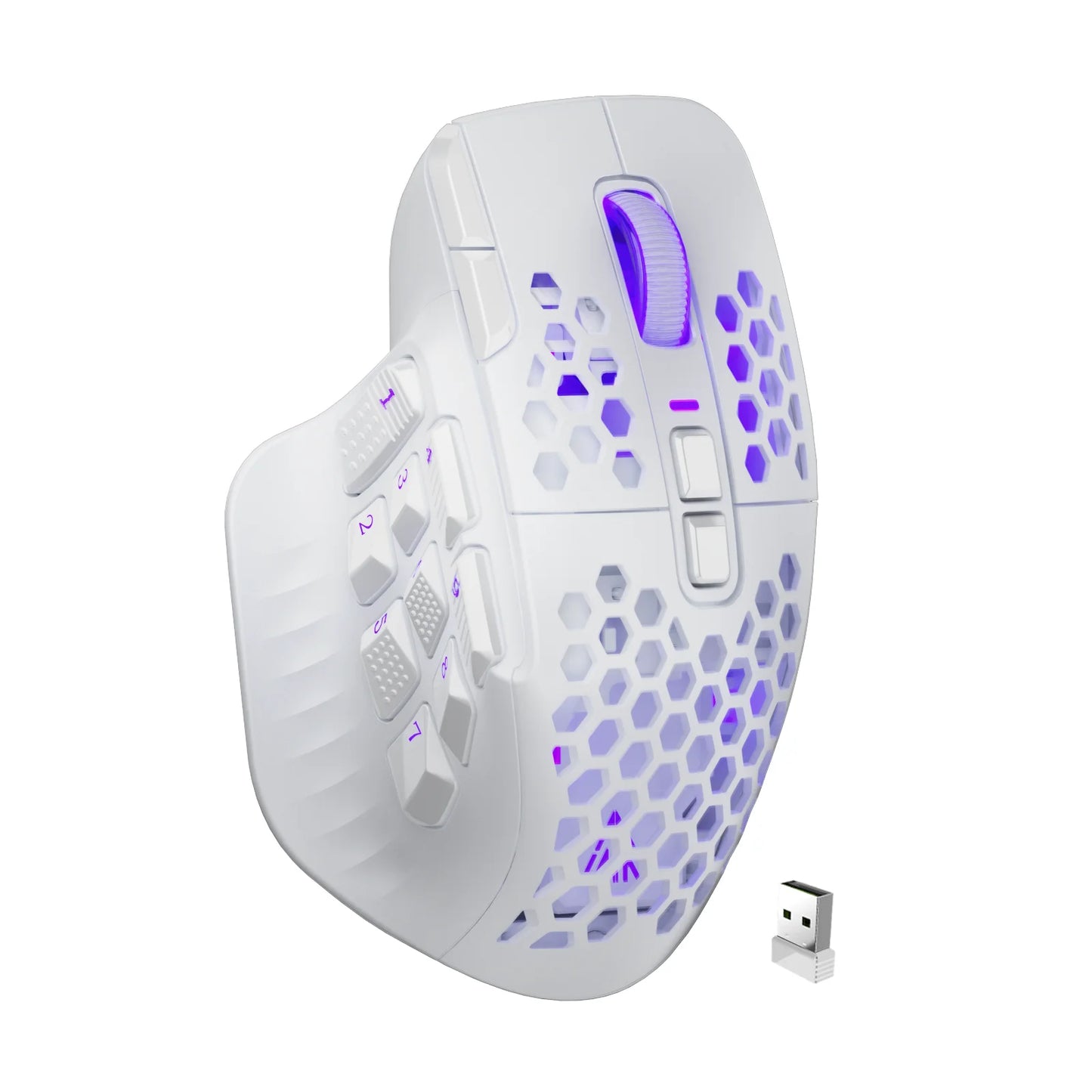 SOLAKAKA SM809 Pro Wireless MMO Gaming Mouse PAW3311 16 Side Buttons 24000 DPI RGB Honeycomb Programmable Macro Wireless mouse