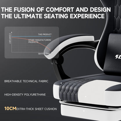 SUKIDA Gaming chair Gamer chair Ergonomic Office Chair Footrest Adjustable Loin & Pillows Gaming Chair