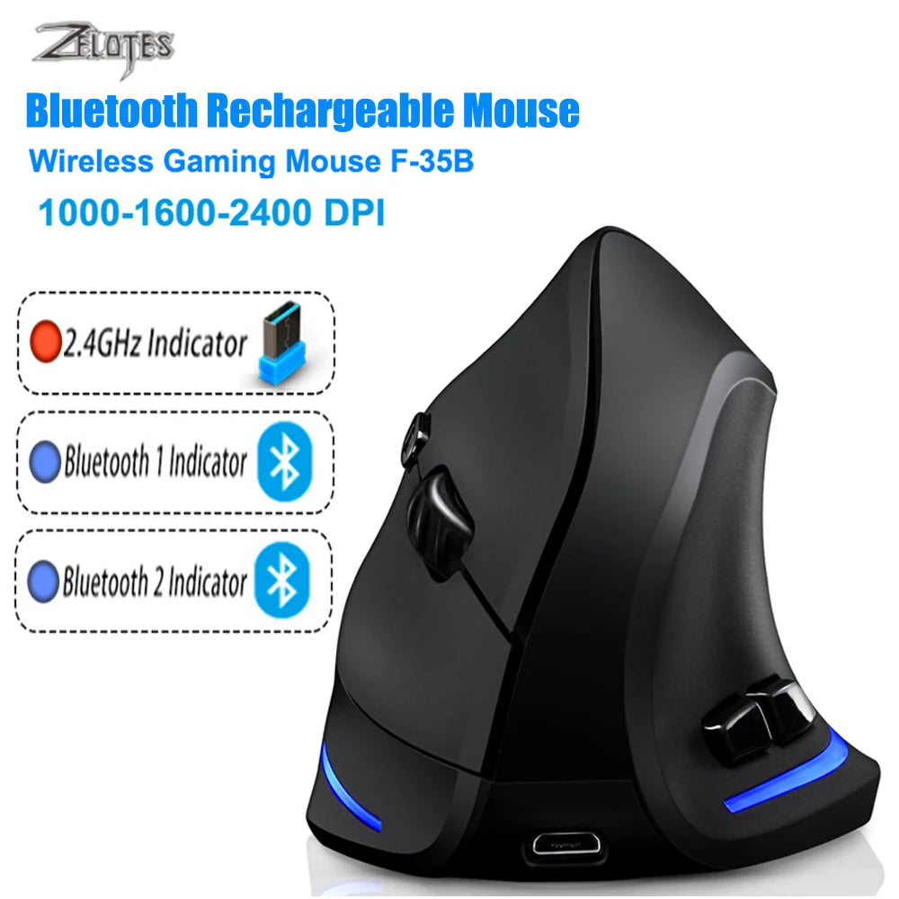 Lefon F33 Bluetooth Ergonomic Trackball Mouse, Rechargeable Wireless Trackball Mouse with Bluetooth & 2.4G, 4800 DPI Ergonomic Rollerball Mouse for PC, Office & Drawing