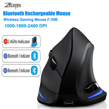 Lefon F33 Bluetooth Ergonomic Trackball Mouse, Rechargeable Wireless Trackball Mouse with Bluetooth & 2.4G, 4800 DPI Ergonomic Rollerball Mouse for PC, Office & Drawing