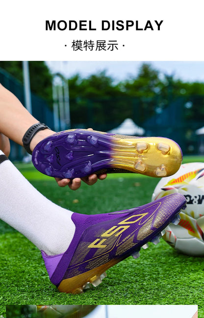 New Men's Soccer Shoes Match Football Boots Non-Slip Boys High-Quality Outdoor Sneakers Grass Cleats Hot-Selling High-Top Light
