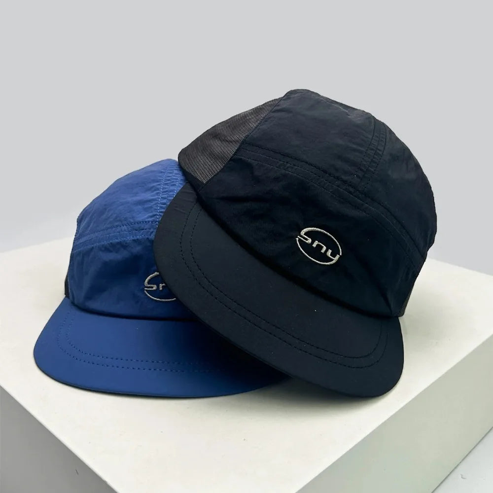 Korean Letter Embroidery Baseball Cap - Peaked Hat, Breathable Mesh Quick Drying UV Protection, Simple ins Style Lightweight