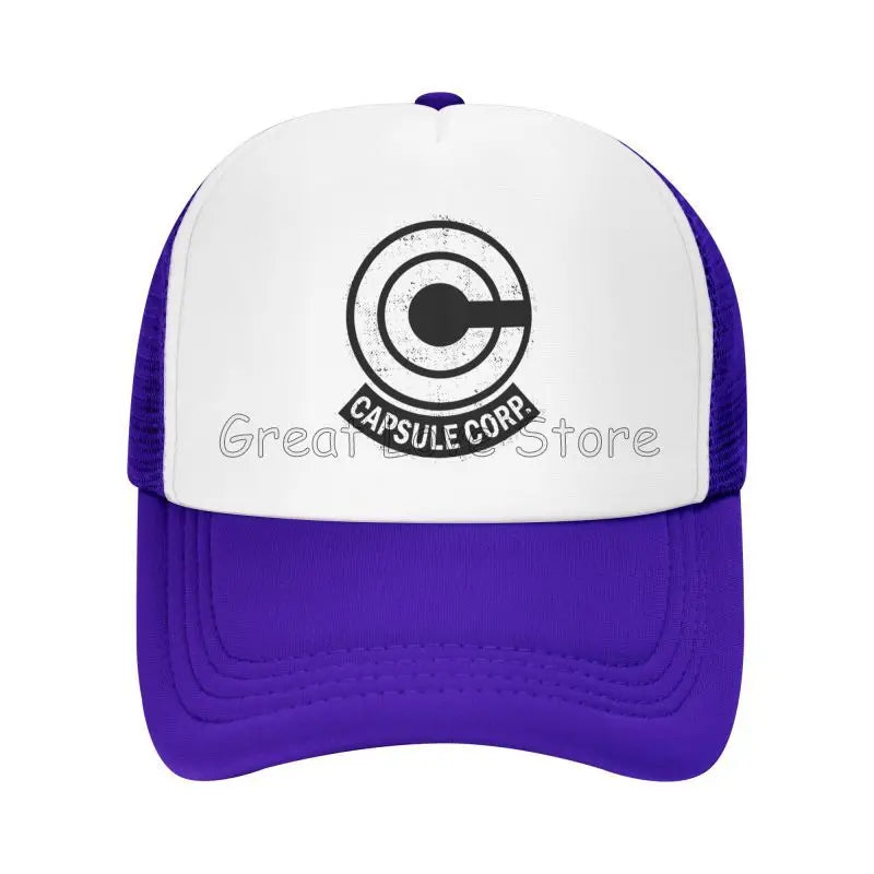Capsule Corp Cappellini da baseball in rete Unisex Cappellino da camionista in stile hip-hop Cappellino da papà in stile anime DBZ Cappellino da corsa regolabile Cappellini da camionista estivi Cappellini snapback